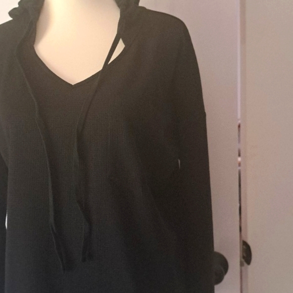 Morhuduck Women V Neck Hoodie Long Sleeve Sweatshirt Drawstring Pullover M NWT - Picture 3 of 10